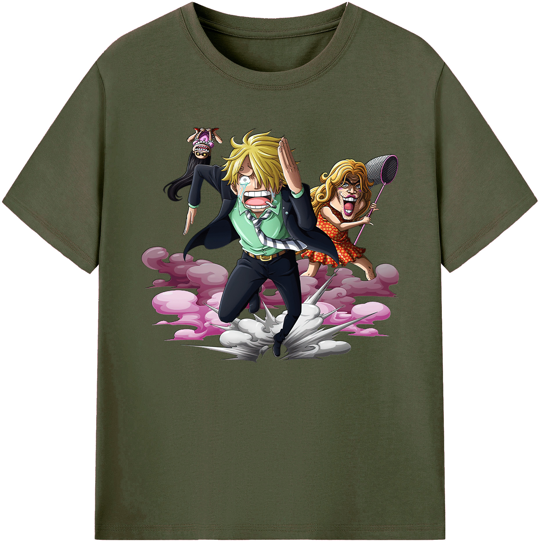 （画像用） ワンピース サンジ ONE PIECE Sanji 綿100％ メンズ半袖Tシャツ｜肌触りやわらか＆通気性
